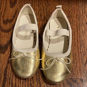 Crewcuts Shiny Gold Kids Dress Shoes